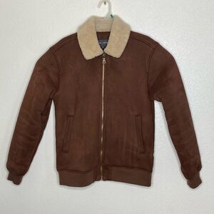 SLATE & STONE Men’s Full Zip Jacket with Faux Shearling Collar and Lining Size M